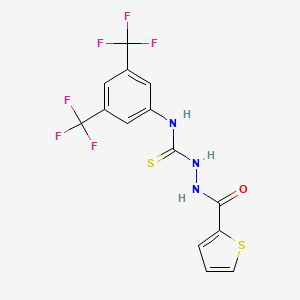molecular formula C14H9F6N3OS2 B3009276 4-(3,5-双(三氟甲基)苯基)-1-(2-噻吩基羰基)硫代氨基脲 CAS No. 217816-18-7