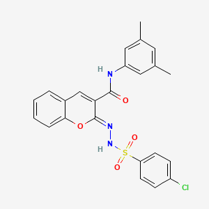molecular formula C24H20ClN3O4S B3009287 (2Z)-2-[(4-chlorophenyl)sulfonylhydrazinylidene]-N-(3,5-dimethylphenyl)chromene-3-carboxamide CAS No. 866348-11-0
