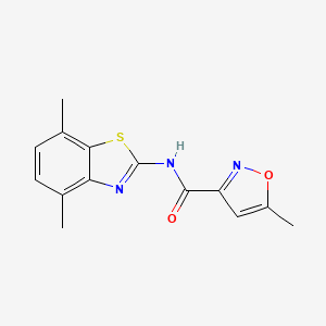 molecular formula C14H13N3O2S B3009288 N-(4,7-dimethylbenzo[d]thiazol-2-yl)-5-methylisoxazole-3-carboxamide CAS No. 955745-56-9