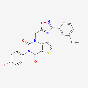 molecular formula C22H15FN4O4S B3009299 3-(4-Fluorophenyl)-1-[[3-(3-methoxyphenyl)-1,2,4-oxadiazol-5-yl]methyl]thieno[3,2-d]pyrimidine-2,4-dione CAS No. 1251634-09-9