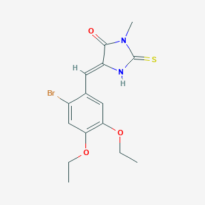 molecular formula C15H17BrN2O3S B300930 5-(2-Bromo-4,5-diethoxybenzylidene)-3-methyl-2-thioxo-4-imidazolidinone 
