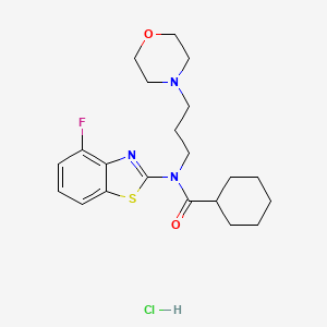 molecular formula C21H29ClFN3O2S B3009309 N-(4-fluorobenzo[d]thiazol-2-yl)-N-(3-morpholinopropyl)cyclohexanecarboxamide hydrochloride CAS No. 1216700-02-5