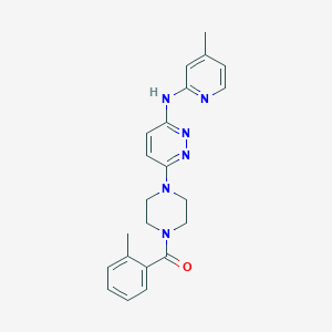 molecular formula C22H24N6O B3009310 (4-(6-((4-甲基吡啶-2-基)氨基)吡哒嗪-3-基)哌嗪-1-基)(邻甲苯基)甲苯酮 CAS No. 1021138-15-7