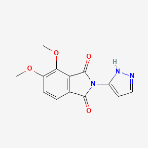 molecular formula C13H11N3O4 B3009316 4,5-二甲氧基-2-(1H-吡唑-3-基)异吲哚-1,3-二酮 CAS No. 1005629-59-3