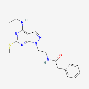 N-(2-(4-(isopropylamino)-6-(methylthio)-1H-pyrazolo[3,4-d]pyrimidin-1-yl)ethyl)-2-phenylacetamide