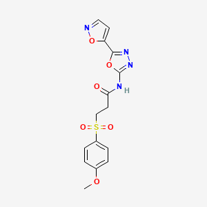 N-(5-(isoxazol-5-yl)-1,3,4-oxadiazol-2-yl)-3-((4-methoxyphenyl)sulfonyl)propanamide