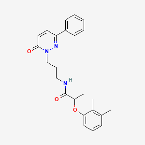 molecular formula C24H27N3O3 B3009321 2-(2,3-dimethylphenoxy)-N-(3-(6-oxo-3-phenylpyridazin-1(6H)-yl)propyl)propanamide CAS No. 1058199-35-1