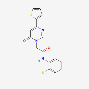 molecular formula C17H15N3O2S2 B3009322 N-(2-(methylthio)phenyl)-2-(6-oxo-4-(thiophen-2-yl)pyrimidin-1(6H)-yl)acetamide CAS No. 1251691-74-3