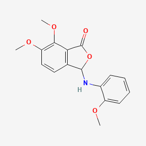 molecular formula C17H17NO5 B3009326 6,7-dimethoxy-3-((2-methoxyphenyl)amino)isobenzofuran-1(3H)-one CAS No. 374701-37-8