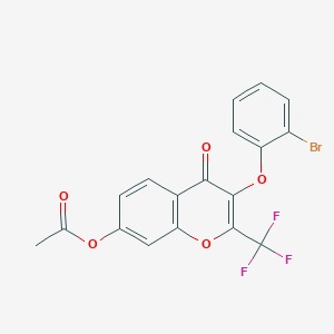 molecular formula C18H10BrF3O5 B3009330 3-(2-bromophenoxy)-4-oxo-2-(trifluoromethyl)-4H-chromen-7-yl acetate CAS No. 448222-94-4