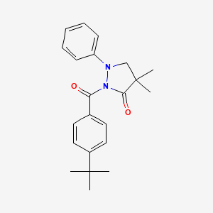 molecular formula C22H26N2O2 B3009332 2-(4-Tert-butylbenzoyl)-4,4-dimethyl-1-phenylpyrazolidin-3-one CAS No. 866155-34-2