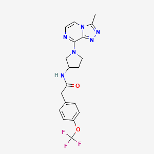 molecular formula C19H19F3N6O2 B3009333 N-(1-(3-甲基-[1,2,4]三唑并[4,3-a]吡嗪-8-基)吡咯烷-3-基)-2-(4-(三氟甲氧基)苯基)乙酰胺 CAS No. 2034558-00-2
