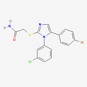 molecular formula C17H13BrClN3OS B3009335 2-((5-(4-溴苯基)-1-(3-氯苯基)-1H-咪唑-2-基)硫代)乙酰胺 CAS No. 1226439-14-0