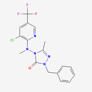 molecular formula C17H15ClF3N5O B3009339 2-benzyl-4-[[3-chloro-5-(trifluoromethyl)-2-pyridinyl](methyl)amino]-5-methyl-2,4-dihydro-3H-1,2,4-triazol-3-one CAS No. 860789-07-7