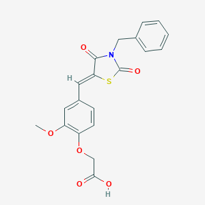 molecular formula C20H17NO6S B300934 {4-[(Z)-(3-benzyl-2,4-dioxo-1,3-thiazolidin-5-ylidene)methyl]-2-methoxyphenoxy}acetic acid 