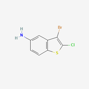 molecular formula C8H5BrClNS B3009351 3-溴-2-氯苯并[b]噻吩-5-胺 CAS No. 1935534-79-4