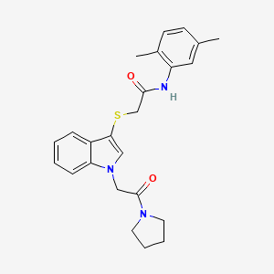 molecular formula C24H27N3O2S B3009364 N-(2,5-dimethylphenyl)-2-((1-(2-oxo-2-(pyrrolidin-1-yl)ethyl)-1H-indol-3-yl)thio)acetamide CAS No. 877658-70-3