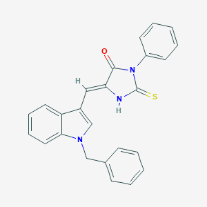 molecular formula C25H19N3OS B300938 5-[(1-benzyl-1H-indol-3-yl)methylene]-3-phenyl-2-thioxo-4-imidazolidinone 