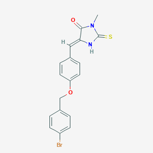 molecular formula C18H15BrN2O2S B300939 5-{4-[(4-Bromobenzyl)oxy]benzylidene}-3-methyl-2-thioxo-4-imidazolidinone 