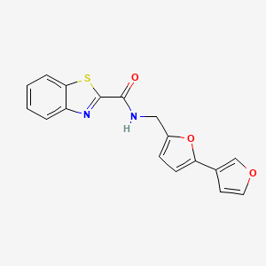 molecular formula C17H12N2O3S B3009394 N-([2,3'-bifuran]-5-ylmethyl)benzo[d]thiazole-2-carboxamide CAS No. 2034566-20-4