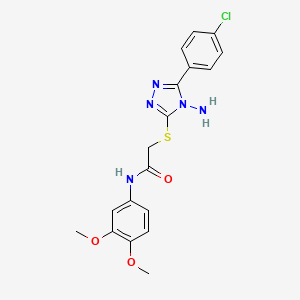 molecular formula C18H18ClN5O3S B3009405 2-{[4-氨基-5-(4-氯苯基)-4H-1,2,4-三唑-3-基]硫代}-N-(3,4-二甲氧基苯基)乙酰胺 CAS No. 880802-40-4