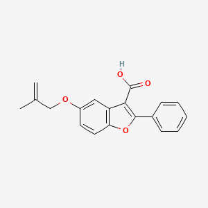 molecular formula C19H16O4 B3009406 5-[(2-Methylprop-2-en-1-yl)oxy]-2-phenyl-1-benzofuran-3-carboxylic acid CAS No. 307552-33-6