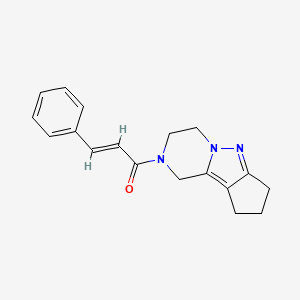 molecular formula C18H19N3O B3009407 (E)-3-phenyl-1-(3,4,8,9-tetrahydro-1H-cyclopenta[3,4]pyrazolo[1,5-a]pyrazin-2(7H)-yl)prop-2-en-1-one CAS No. 2035036-51-0