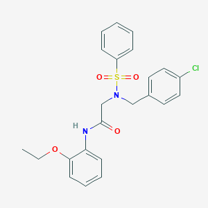 molecular formula C23H23ClN2O4S B300941 N~2~-(4-chlorobenzyl)-N-(2-ethoxyphenyl)-N~2~-(phenylsulfonyl)glycinamide 