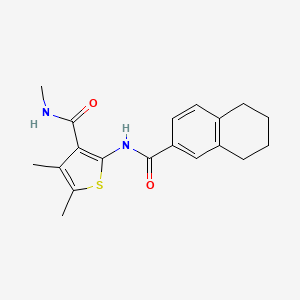 molecular formula C19H22N2O2S B3009416 N,4,5-三甲基-2-(5,6,7,8-四氢萘-2-羰基氨基)噻吩-3-甲酰胺 CAS No. 896297-23-7