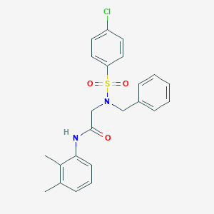 molecular formula C23H23ClN2O3S B300942 2-{benzyl[(4-chlorophenyl)sulfonyl]amino}-N-(2,3-dimethylphenyl)acetamide 