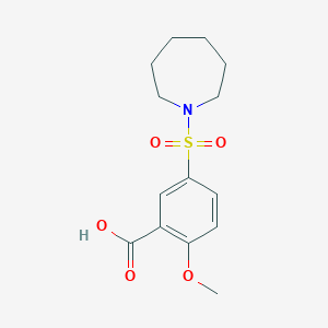 molecular formula C14H19NO5S B3009420 5-(氮杂环庚-1-磺酰基)-2-甲氧基苯甲酸 CAS No. 326907-67-9