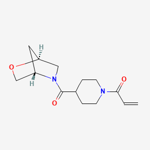 molecular formula C14H20N2O3 B3009421 1-[4-[(1S,4S)-2-Oxa-5-azabicyclo[2.2.1]heptane-5-carbonyl]piperidin-1-yl]prop-2-en-1-one CAS No. 2361595-93-7