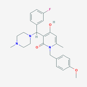 3-((3-fluorophenyl)(4-methylpiperazin-1-yl)methyl)-4-hydroxy-1-(4-methoxybenzyl)-6-methylpyridin-2(1H)-one