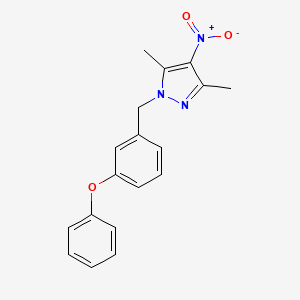 molecular formula C18H17N3O3 B3009439 3,5-二甲基-4-硝基-1-(3-苯氧基苄基)-1H-吡唑 CAS No. 1006958-93-5