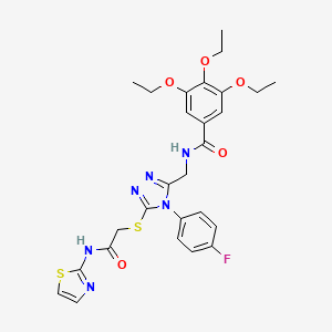 3,4,5-triethoxy-N-((4-(4-fluorophenyl)-5-((2-oxo-2-(thiazol-2-ylamino)ethyl)thio)-4H-1,2,4-triazol-3-yl)methyl)benzamide