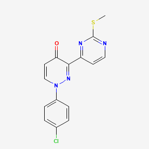 molecular formula C15H11ClN4OS B3009443 1-(4-Chlorophenyl)-3-[2-(methylsulfanyl)pyrimidin-4-yl]-1,4-dihydropyridazin-4-one CAS No. 1263386-33-9