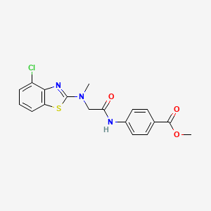 molecular formula C18H16ClN3O3S B3009446 Methyl 4-(2-((4-chlorobenzo[d]thiazol-2-yl)(methyl)amino)acetamido)benzoate CAS No. 1396874-34-2