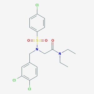 molecular formula C19H21Cl3N2O3S B300945 2-[[(4-chlorophenyl)sulfonyl](3,4-dichlorobenzyl)amino]-N,N-diethylacetamide 