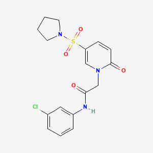 molecular formula C17H18ClN3O4S B3009455 N-(3-chlorophenyl)-2-(2-oxo-5-pyrrolidin-1-ylsulfonylpyridin-1-yl)acetamide CAS No. 949383-92-0