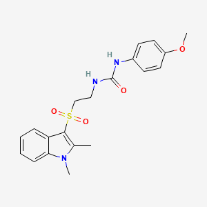 molecular formula C20H23N3O4S B3009468 1-(2-((1,2-dimethyl-1H-indol-3-yl)sulfonyl)ethyl)-3-(4-methoxyphenyl)urea CAS No. 946299-21-4