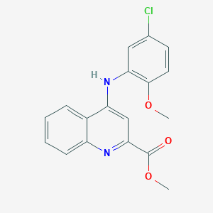 molecular formula C18H15ClN2O3 B3009471 Methyl 4-((5-chloro-2-methoxyphenyl)amino)quinoline-2-carboxylate CAS No. 1207039-03-9
