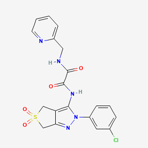 N1-(2-(3-chlorophenyl)-5,5-dioxido-4,6-dihydro-2H-thieno[3,4-c]pyrazol-3-yl)-N2-(pyridin-2-ylmethyl)oxalamide