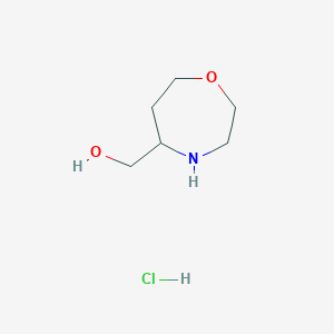 molecular formula C6H14ClNO2 B3009476 1,4-氧杂环戊烷-5-基甲醇；盐酸盐 CAS No. 2260937-50-4