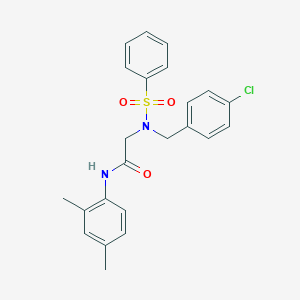 molecular formula C23H23ClN2O3S B300948 N~2~-(4-chlorobenzyl)-N-(2,4-dimethylphenyl)-N~2~-(phenylsulfonyl)glycinamide 