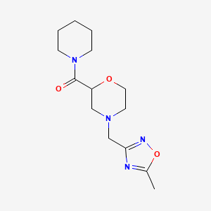 molecular formula C14H22N4O3 B3009484 [4-[(5-Methyl-1,2,4-oxadiazol-3-yl)methyl]morpholin-2-yl]-piperidin-1-ylmethanone CAS No. 2415571-95-6