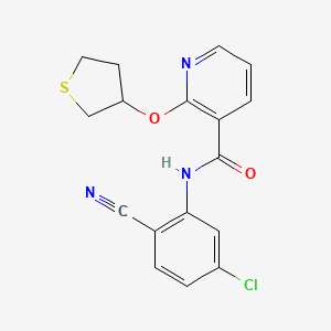 molecular formula C17H14ClN3O2S B3009488 N-(5-chloro-2-cyanophenyl)-2-((tetrahydrothiophen-3-yl)oxy)nicotinamide CAS No. 2034430-84-5