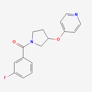 molecular formula C16H15FN2O2 B3009492 (3-氟苯基)(3-(吡啶-4-氧基)吡咯烷-1-基)甲酮 CAS No. 2034249-23-3