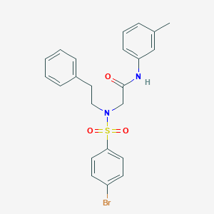 molecular formula C23H23BrN2O3S B300950 2-[[(4-bromophenyl)sulfonyl](2-phenylethyl)amino]-N-(3-methylphenyl)acetamide 