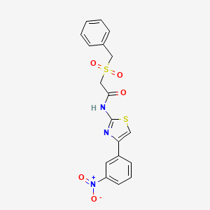 molecular formula C18H15N3O5S2 B3009501 2-(苄基磺酰基)-N-(4-(3-硝基苯基)噻唑-2-基)乙酰胺 CAS No. 923387-70-6