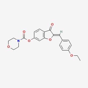 molecular formula C22H21NO6 B3009502 (Z)-2-(4-乙氧基亚苄基)-3-氧代-2,3-二氢苯并呋喃-6-基吗啉-4-甲酸酯 CAS No. 623116-26-7